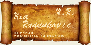 Mia Radunković vizit kartica